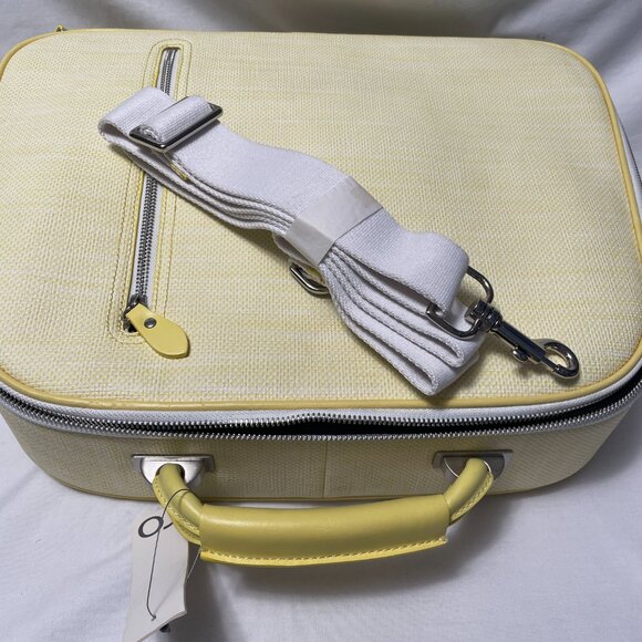 ro New York Designer Small Suitcase Leather Jade Yellow New - Picture 7 of 7